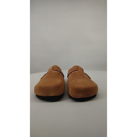 Quince Womens Water Repellent Suede Clog Mule Pecan Shoes 8 - Picture 2 of 7